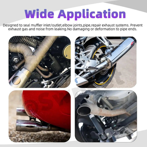 Beefy 2 Piece Exhaust U Clamp Kit 2 Inch 50mm Universal Heavy Duty Muffler U Bolt Clamps For Tip Pipes Connection Galvanized Steel
