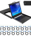 Level Up Your Data Center Game With This Top Shelf 19 Inch LCD KVM Console with keyboard and VGA cables.