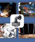 Kick Your Soldering Game Up With This Portable Fume Extractor Packing Triple Layer Filters And A Snazzy Adjustable Arm For Clean Shop Air And Happy DIY Crews, showing the fume extractor in use for welding and electronics.