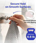 Heavy Duty Double Adhesive Wall Hooks Peel and Stick Towel Hook Satin Finish holding a towel on smooth surface with secure grip.