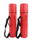 Get Your Welding Rod Storage Totally Organized With These 2 Pack Heavy Duty Airtight Abs Tubes, red durable plastic canisters with straps.