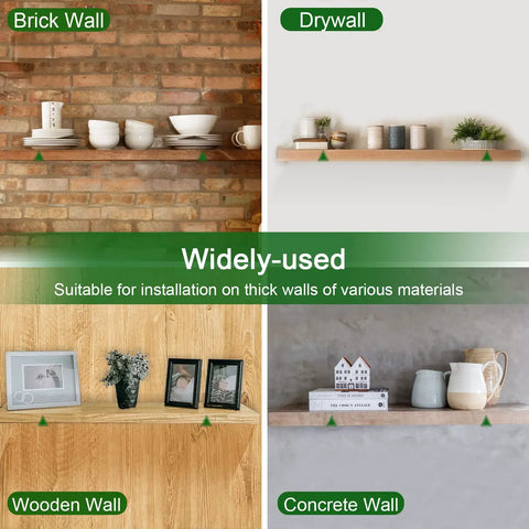 Six Inch Triangle Shelf Brackets Set Of 4 Black Heavy Duty Hidden Floating Shelf Supports on varied wall types