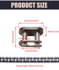 Drive Chain 116 Link With Chain Breaker For 43cc 47cc 49cc 50cc 2 Stroke Pocket Rocket Bikes size details with measurements