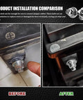 Before and after comparison of Tough As Nails Oem Style Car Battery Terminal Bolts 3/8 16 thread installation on battery.