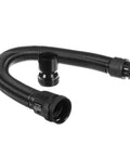 Self Adjusting Breathing Tube Replacement For Adflo And TR 300 SG PAPRs, black, curved view, plug and play connection.