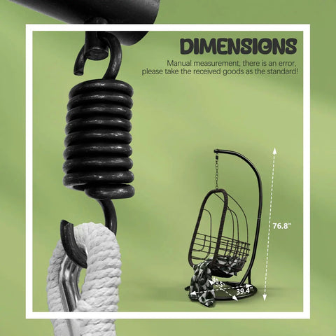 Heavy Duty Hammock Chair Stand 300 Lb Capacity For Indoor Outdoor Use Egg Chair Frame With 360 Degree Rotation close-up