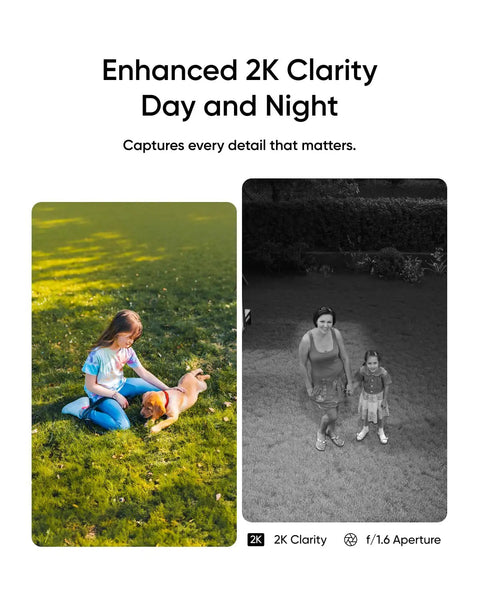 Person and dog during day and night illustrating 4 Cam Wireless Outdoor Solar Security Camera System With AI Tracking 2K Clarity Day And Night 360 Degree Pan Coverage Local Storage Up To 16TB No Monthly Fee Easy Home Surveillance Bundle.