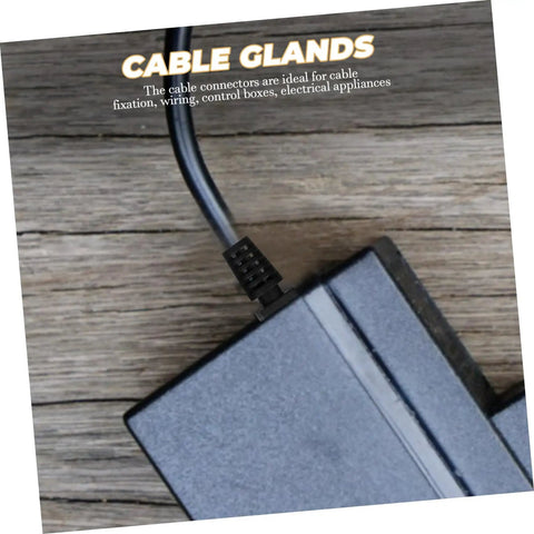100 Pieces Cable Glands Protector Kit Strain Relief Cord Grips For Electrical Wires attached to a device, black finish