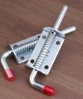 Premium Stainless Steel Spring Loaded Gate Latch And Bolt Hardware Set For Utility Dump Trailers Barn Doors close-up detail