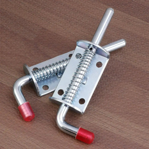 Premium Stainless Steel Spring Loaded Gate Latch And Bolt Hardware Set For Utility Dump Trailers Barn Doors close-up detail