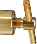Brass nitrogen regulator close-up with threaded inlet and T-handle control knob