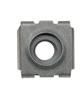 Heavy Duty 12-24 Threaded Cage Nuts For Server Equipment Cabinets 100 Pack Black Oxide Steel snap-in nut front view.