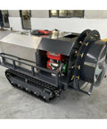 Heavy Duty Remote Controlled Crawler Sprayer With Tracked Vehicle Design For Efficient Agricultural And Industrial Field Applications Featuring Advanced Mobility And Precise Spray Control Options Available, showcasing steel body and rubber tracks.