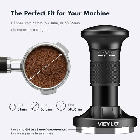 54mm Espresso Tamper With Adjustable 20 To 30 Lb Dial Audible Click Feedback 24 Dial Steps Top Notch Precision 20 25 30 Lb Marks