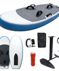 Go-To Wind Wingfoil And Hydrofoil Board Kit With Inflatable Wing Pack For Portable Foiling On The Go shown with components