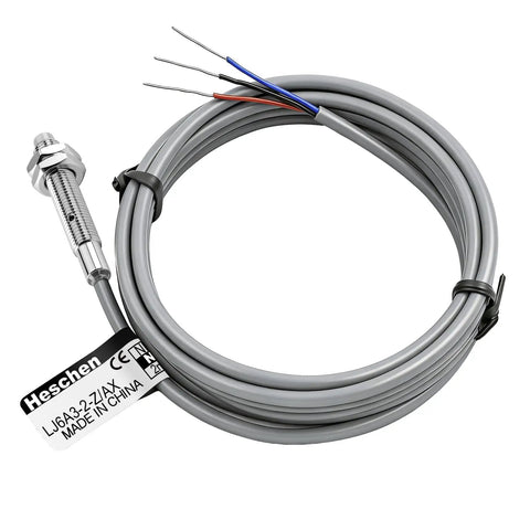 Pro Grade M6 Inductive Proximity Sensor Switch Non Shield Type LJ6A3-2-Z AX 2mm Detect Range, 10-30VDC, 150mA, NPN Normally Closed, 3 Wire, Gray Metal Body, 78-Inch Cable, gray metal M6 sensor with 3-wire cable