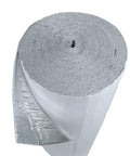 Rock Solid Double Bubble Reflective Foil Insulation R8 Thermal Barrier Roll 48 Inches By 100 Feet, rolled up for insulation use.