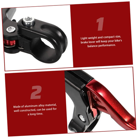 Close-up of 3 Pair Aluminum Alloy Bike Brake Levers Set Red For Mountain And Road Bikes showing lever details and material