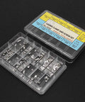 12 Size Casing Clamp And Screw Set For Watch Repair Kit with 240 Pieces of assorted movements fixing adapters, organized in box