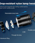 Exploded view of drop-resistant nylon lamp head of 1200 Lumen Magnetic Work Light With Extendable 16 Inch Gooseneck And Strong Magnetic Base