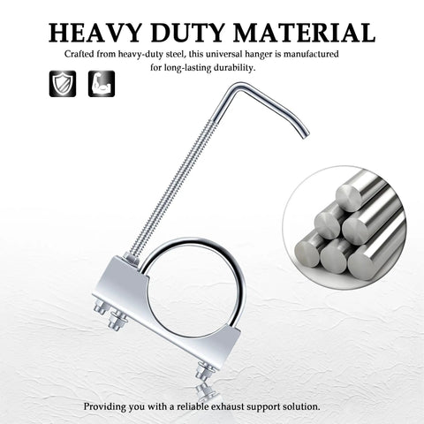 Heavy Duty 2.5 Inch Exhaust Clamp With Hanger For Heavy Duty Support Universal Muffler Hanger Clamp For 2.5 Inch Exhaust Pipe Car Truck SUV Exhaust System Tool Easy Install Automotive Exhaust Hardware made of steel
