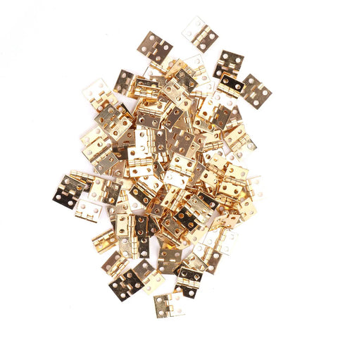 100 Piece Exquisite Mini Retro Metal Hinges Set For DIYers Jewelry Box And Wooden Cabinet Projects With 400 Screws Durable Zinc Alloy Hardware Easy Install For Craft Lovers.