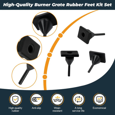 RV Stove Grate Feet Bumpers 20 Pack Heavy-Duty Rubber Feet Replacement for Gas Range Grates and Oven Racks