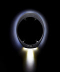 Front view of Halo SL Hard Hat Light With 50 Foot Spotlight And 360 Degree Visibility, illuminating in dark environment.