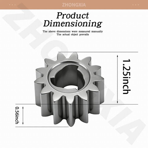Two Pack Pinion Gear 13T 42661 VH7 000 Direct Replacement For Honda HRR216 And HRX217 Series Lawn Mowers dimensions image