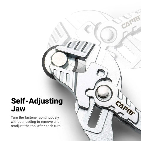 Adjustable Pliers Wrench Set With Smooth Parallel Jaws And Soft Grip Non Slip Handles 7 And 10 Inch Two Piece Kit For Gripping Any Fastener Self Adjusting Jaw Lets You Ratchet Smoothly Without Slippage
