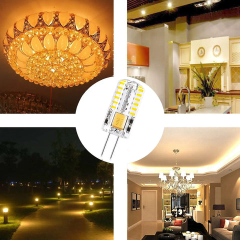 G4 LED Bulbs 12V AC/DC Bi-Pin Base For Landscape Lighting Non Dimmable 3W 2700K Warm White 30W Equivalent in various settings