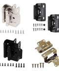 2 Pack Antique Steel Soft Close Cabinet Hinges One Half Inch Overlay Half Hide Design Easy Install Portable For Kitchen Cabinets And Wardrobes Smooth Quiet Operation Space Saving Durable Door Hardware