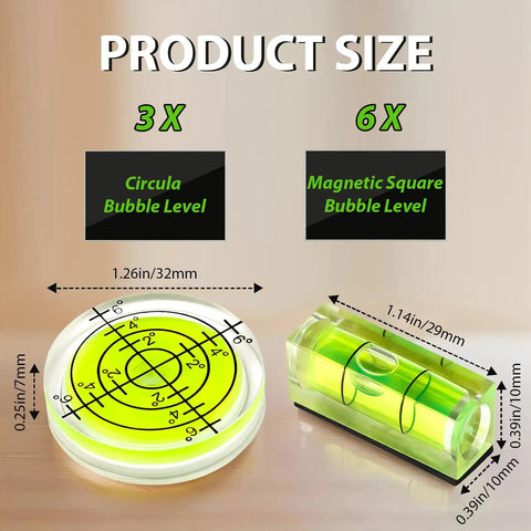 Nine Piece Mini Magnetic Spirit Levels With Crystal Clear Bubble Tubes, Kickass Acrylic Measuring And Layout Tool Kit, Heavy Duty Precision Instruments Built Tough For Any Workshop Job