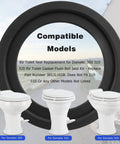 RV Toilet Seal Replacement Kit For Dometic 300 310 320 Gasket Seal Kit Part 385311658 2 Pack Durable Rubber, three toilet models shown