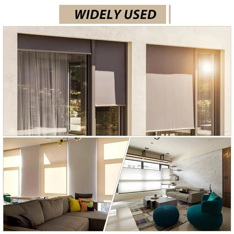 Modern rooms with 8 Pack Bungee Ball Receiver Brackets for Exterior Sun Shades and Room Roller Shades, beige color, installed outdoors
