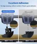 Comparison of 3D prints using 2Kg 1.75mm PLA Filament Bundle Two Black Spools Precise 0.02mm Tolerance, showing better adhesion.