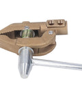 Heavy Duty Brass Welding Ground Clamp With 800 Amp Capacity And Huge 32mm Jaw Opening close-up angle showing inner mechanism and sturdy grip.