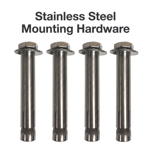 Stainless steel mounting hardware bolts for Commercial Grade Dual Port Electric Charger Pedestal Rock Solid Aluminum Freestanding Stand.