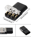 50 Pcs LED No Solder No Strip Terminal Block D3 Interchangeable Plug and Play Connector Three Wire for Vehicle Audio Video LED Strips
