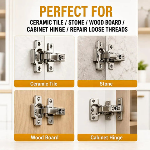 6x14mm Short Expansion Screw Set For Cabinet Hinge Repair And Drywall, Heavy Duty Anchors And Screws Kit on tile, stone, wood board