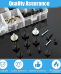 Grab And Go 160 Piece Metal Car Clip And Screw Kit box with assorted fasteners for body panels and bumpers, displayed on black surface