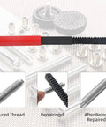 15-Piece Metric Thread Chaser Set For Repair And Re-Tapping Damaged Metal Threads With 7 dies, 7 taps, 1 restorer file