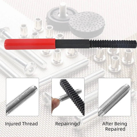 15-Piece Metric Thread Chaser Set For Repair And Re-Tapping Damaged Metal Threads With 7 dies, 7 taps, 1 restorer file