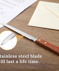 Two Pack Letter Openers With Wood Handle And Stainless Steel Blades For Grab And Go Envelope Slitters For Quick Mail Opening