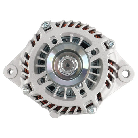 Front view of High Output 150 Amp 12 Volt Alternator With 7 Groove Pulley Drop In Ready For 2013 2017 Nissan Pathfinder