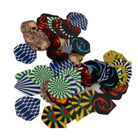 Durable PET Flights for Darts 77 Piece Variety Pack Replacement Feather Tail Wings Standard Flights for Steel Tip