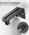 Sliding Barn Door Bottom Floor Guide With Ball Bearing Rollers, adjustable stay wheel, flush flat bottom, black finish