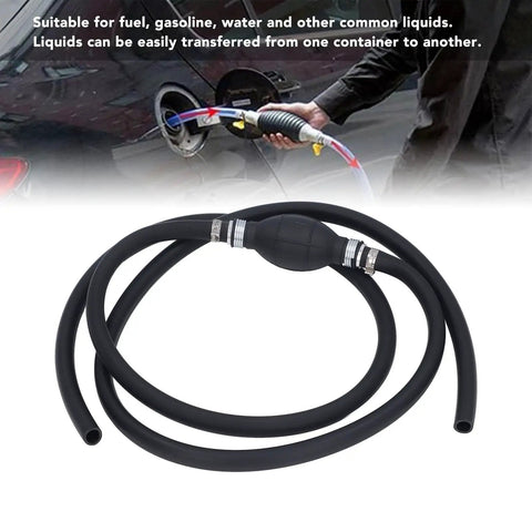 Hand Siphon Pump With Check Valve For Quick Fuel Transfer And Liquids Portable High Flow Siphon Tool For Cars Boats Lawn Equipment And Marine Use 10mm black NBR hose with bulb for fuel transfer