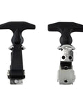 PDETVEO 4.6in rubber T-handle draw latch with brackets, black, pair (2 pcs)