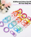All In One 68 Piece DIY Jewelry Making Kit With Colorful Swivel Lobster Claw Clasps Heart Shaped Keychain Clips Ball Chains Open Jump Rings And Carabiner Clips In A Compact Storage Box For Easy Crafting, assorted heart clips